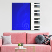 Toile Touches de piano à effet bleu notes musicales (Insitu(Salon))