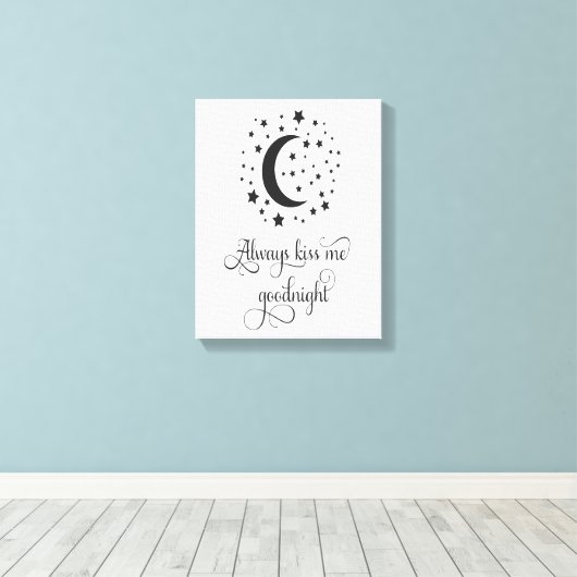 Toile Toujours M'embrasser Bonne Nuit Affichage Mural (Insitu (Plancher de Bois))