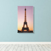 Toile tour eiffel au coucher du soleil (Insitu (Plancher de Bois))