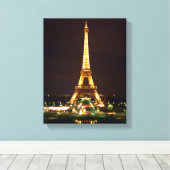 Toile Tour Eiffel en soirée (Insitu (Plancher de Bois))
