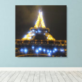 Toile Tour Eiffel en soirée (Insitu (Plancher de Bois))