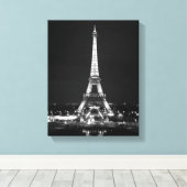 Toile Tour Eiffel en soirée (Insitu (Plancher de Bois))
