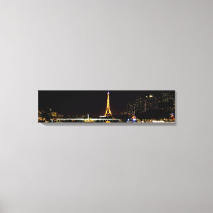 Toile Tour Eiffel illuminée à Paris la nuit
