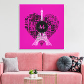 Toile Tour Eiffel | Love Paris | Monogramme (Insitu(Salon))