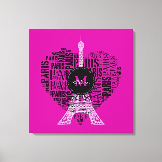 Toile Tour Eiffel | Love Paris | Monogramme (Recto)