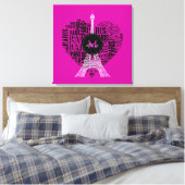 Toile Tour Eiffel | Love Paris | Monogramme (Insitu(Chambre))