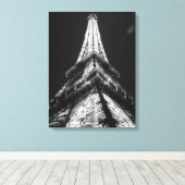 Toile Tour Eiffel Noir & Blanc à Paris Nuit (Insitu (Plancher de Bois))