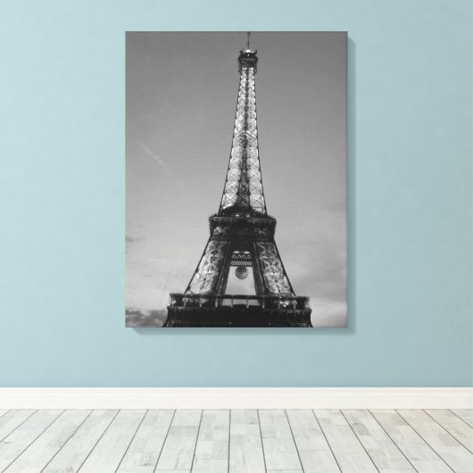 Toile Tour Eiffel noir et blanc à Paris (Insitu (Plancher de Bois))
