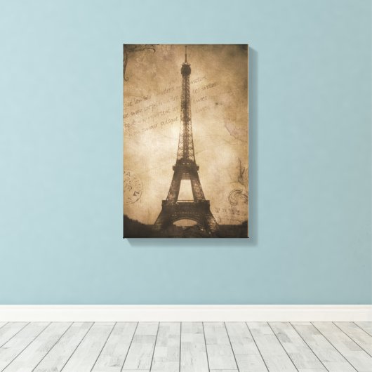Toile tour eiffel vintage (Insitu (Plancher de Bois))