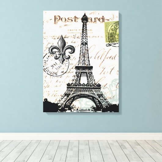 Toile Tour Eiffel vintage (Insitu (Plancher de Bois))