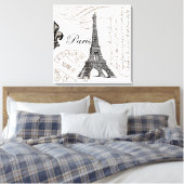 Toile Tour Eiffel vintage Paris (Insitu(Chambre))