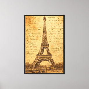 Toile Tour Eiffel Vintage Wall Art