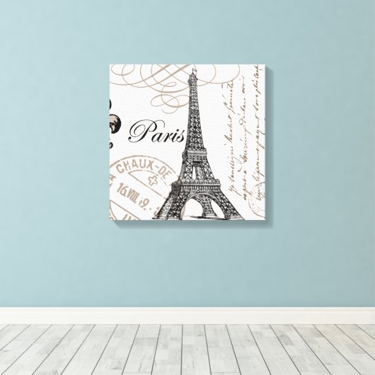Toile Tour moderne d'Eiffel (Insitu (Plancher de Bois))