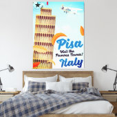 Toile Tour penchée de Pise imprimé vacances Vintage. (Insitu(Chambre))