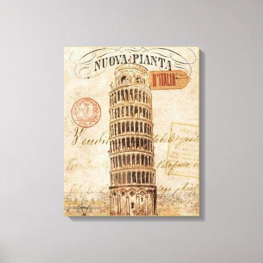 Toile Tour vintage de Pise (Recto)