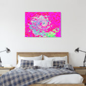 Toile Tourbillon Abstrait Bleu Sarcelle et Rouge (Insitu(Chambre))