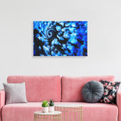 Toile tourbillon abstrait noir et bleu (Insitu(Salon))