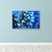 Toile tourbillon abstrait noir et bleu (Insitu (Plancher de Bois))