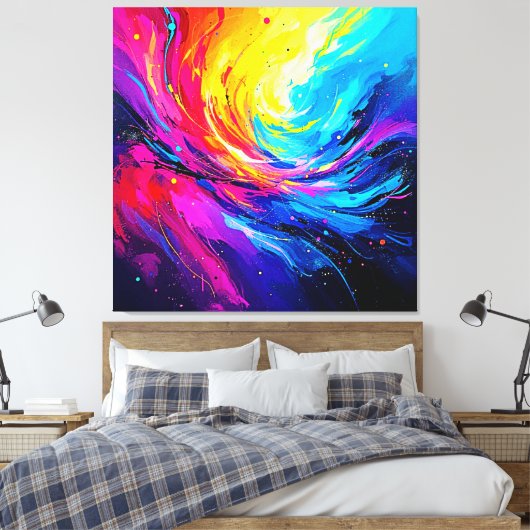 Toile Tourbillon Abstrait Vibrant (Insitu(Chambre))