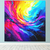 Toile Tourbillon Abstrait Vibrant (Insitu (Plancher de Bois))