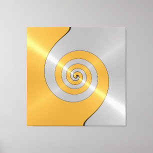 Toile Tourbillon en acier inoxydable argenté et or