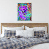 Toile Tourbillon Liquide Abstrait Rétro Coloré Violet (Insitu(Chambre))
