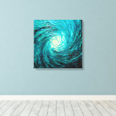 Toile Tourbillon océan turquoise abstrait (Insitu (Plancher de Bois))