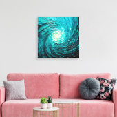 Toile Tourbillon océan turquoise abstrait (Insitu(Salon))