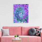 Toile Tourbillon Vert et Violet Abstrait Rétro Groovy (Insitu(Salon))
