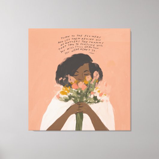 Toile Tourner vers les fleurs inspiration citation art n (Recto)