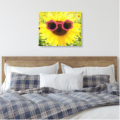 Toile Tournesol aux lunettes de soleil roses (Insitu(Chambre))