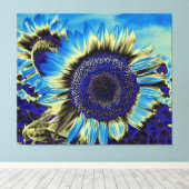 Toile Tournesol bleu (Insitu (Plancher de Bois))