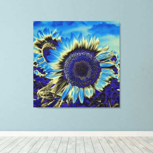 Toile Tournesol bleu (Insitu (Plancher de Bois))