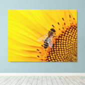 Toile Tournesol et Abeille (Insitu (Plancher de Bois))