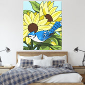 Toile Tournesol et Bluejay (Insitu(Chambre))