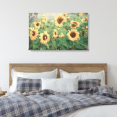 Toile Tournesol Jaune Texture Vintage Art Floral (Insitu(Chambre))
