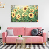 Toile Tournesol Jaune Texture Vintage Art Floral (Insitu(Salon))