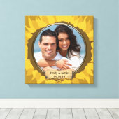 Toile Tournesol rustique Votre photo (Insitu (Plancher de Bois))