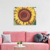 Toile Tournesol Vintage Damas Fleur Art (Insitu(Salon))