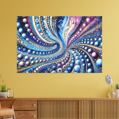 Toile Tous Les Points Bleus Et Violets (Insitu(Salon))