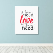 Toile Tout ce dont vous avez besoin, c'est de l'amour, c (Insitu (Plancher de Bois))