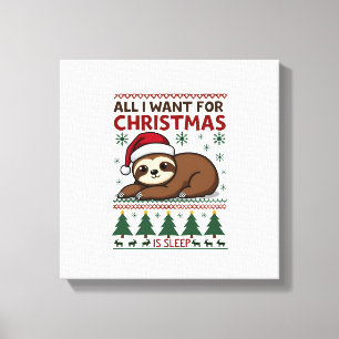 Toile Tout ce que je veux pour Noël, c'est dormir - Drôl