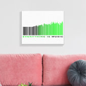 Toile Tout est musique Texte vert Lecteur de chanson cod (Insitu(Salon))