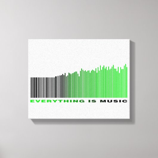 Toile Tout est musique Texte vert Lecteur de chanson cod (Recto)