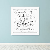Toile Tout par Christ - Philippiens 4:13 (Insitu (Plancher de Bois))