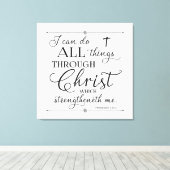 Toile Tout par le Christ - Philippiens 4:13 (Insitu (Plancher de Bois))