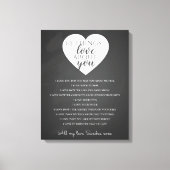 Toile toutes les choses que j'aime chez toi, les raisons (Recto)