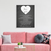 Toile toutes les choses que j'aime chez toi, les raisons (Insitu(Salon))