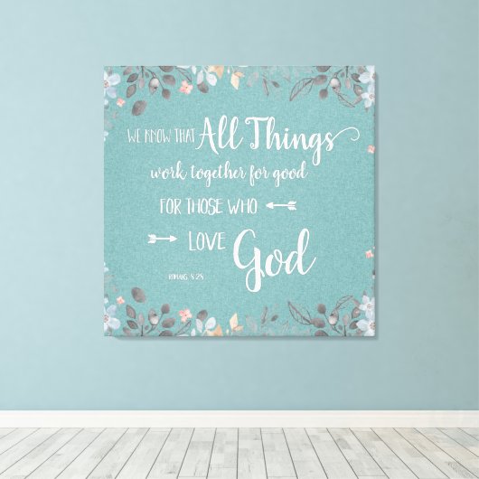 Toile Toutes Les Choses Travaillent Ensemble - Rm 8:28 (Insitu (Plancher de Bois))
