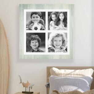Toile Toutes les photos en noir et blanc sur du bois tur